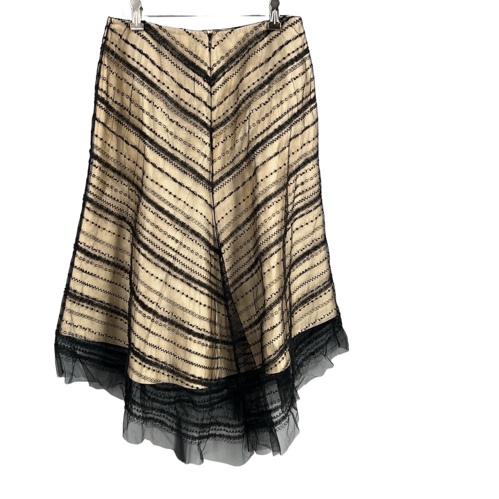 Albert Nipon Black and Cream Midi Skirt - Picture 3 of 4